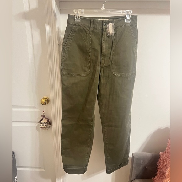 FINAL PRICE DROP NWT Madewell Pants Womens Army Green Utility - Picture 2 of 6